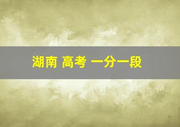 湖南 高考 一分一段